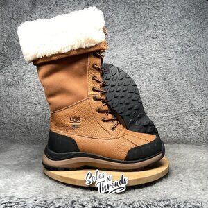 UGG Adirondack III Tall Leather Boots Size 7 Women Chestnut 1095142